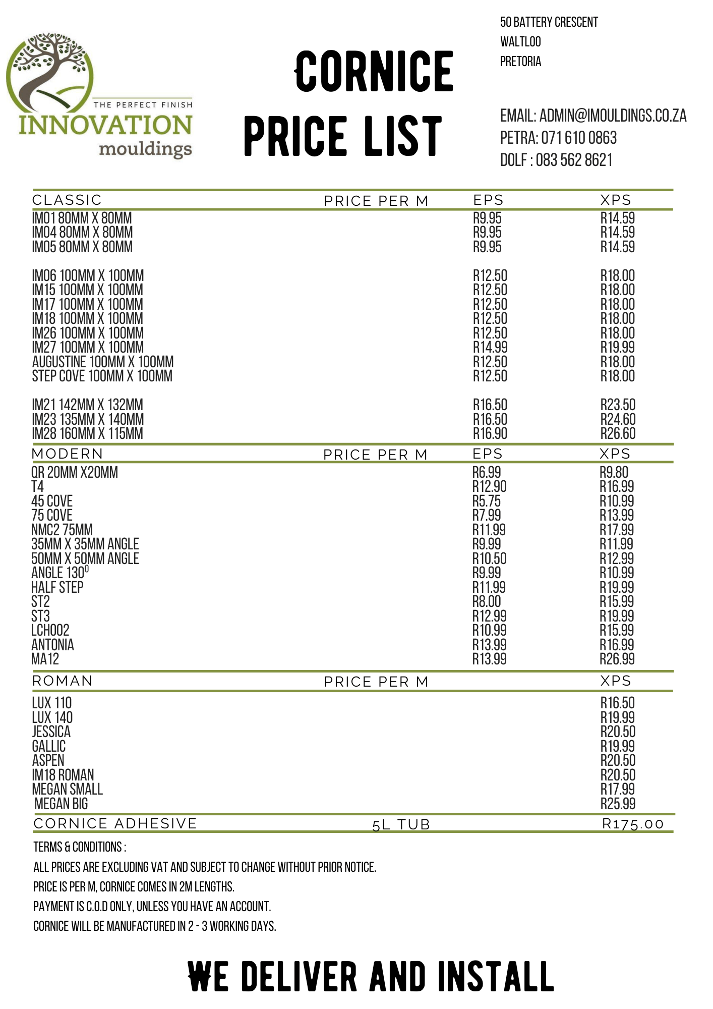 Copy of Copy of Brown and Green Breakfast Price List